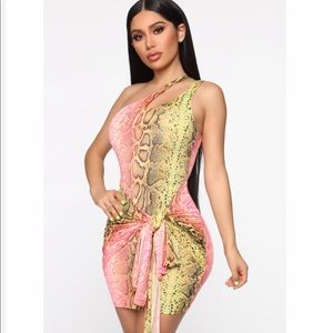 FashionNOVA snake print mini dress